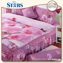 GS-PAPI-04 New Design Elegant 100% polyester pink flower bed set